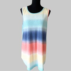 Hemish USA Round Neck Sleeveless Rainbow Color Tank Top